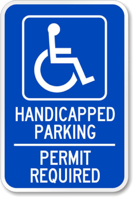 Ada Handicapped Parking Permit Aluminum Weatherproof  Sign p00241