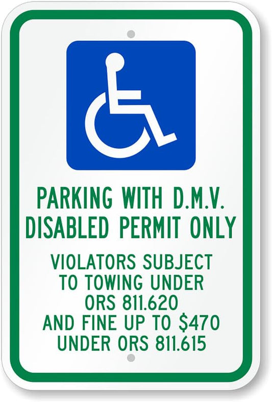 Ada Handicap Reserved Parking Aluminum Weatherproof  Sign p00256