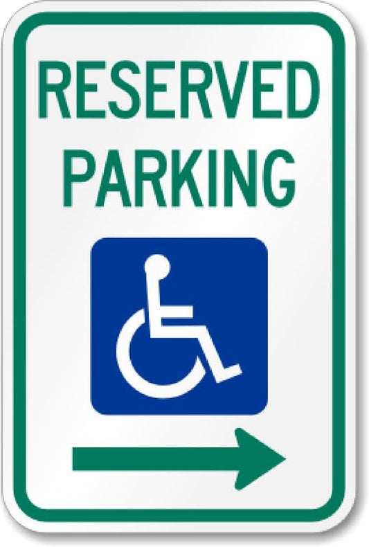 Ada Handicap Reserved Parking Aluminum Weatherproof  Sign p00258