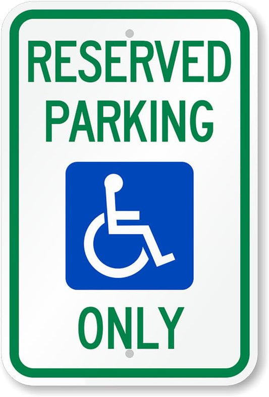 Ada Handicap Reserved Parking Aluminum Weatherproof  Sign p00263