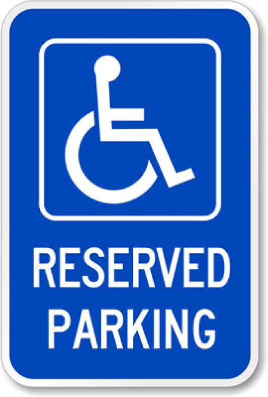 Ada Handicap Reserved Parking Aluminum Weatherproof  Sign p00264