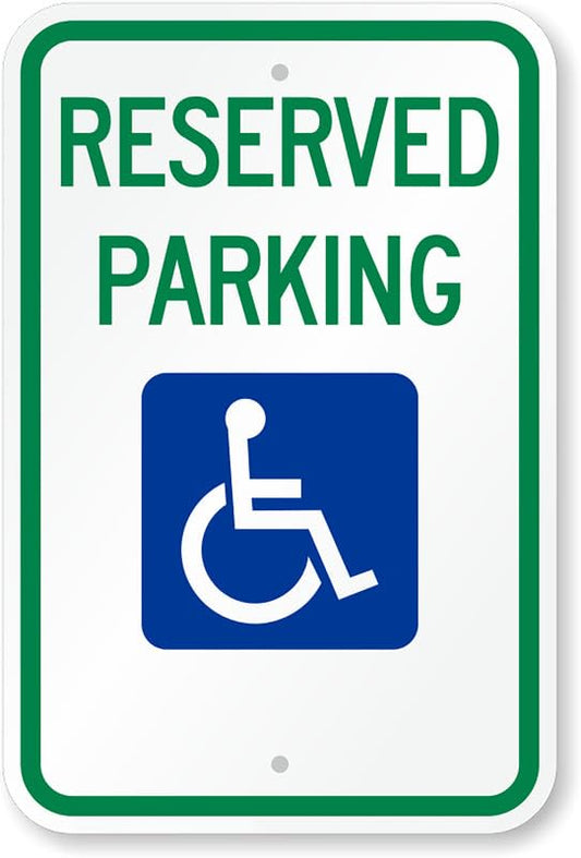 Ada Handicap Reserved Parking Aluminum Weatherproof  Sign p00261