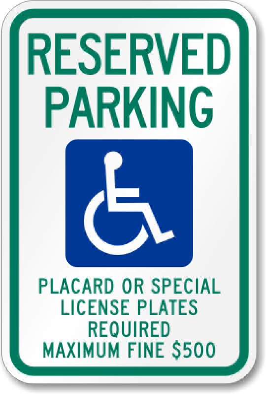 Ada Reserved Parking Aluminum Weatherproof  Sign p00268