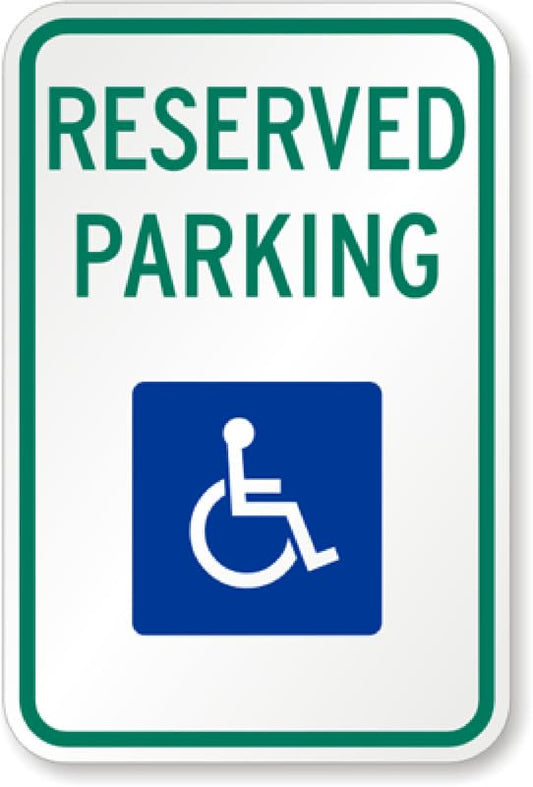 Ada Reserved Parking Aluminum Weatherproof  Sign p00269