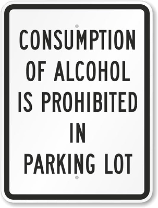 Alcohol Prohibited Parking Aluminum Weatherproof  Sign p00341