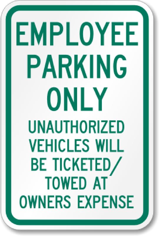 Aluminum Employee Parking Aluminum Weatherproof  Sign p00399