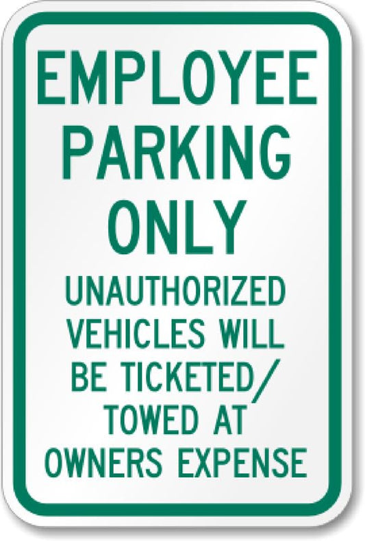 Aluminum Employee Parking Aluminum Weatherproof  Sign p00399