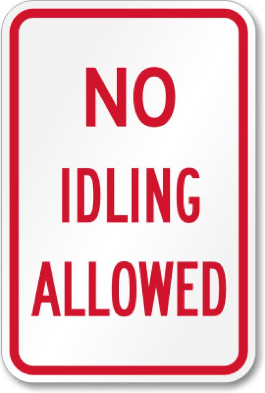 Aluminum No Idling Parking Aluminum Weatherproof  Sign p00406