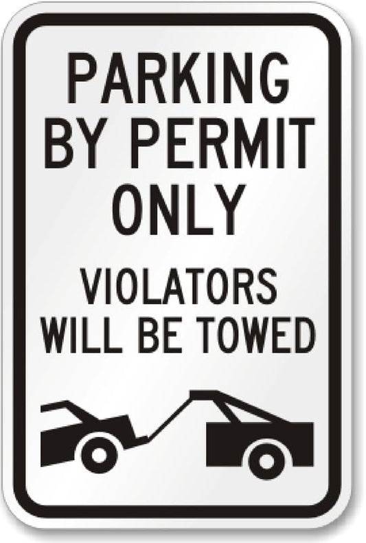 Aluminum Parking By Permit Aluminum Weatherproof  Sign p00419