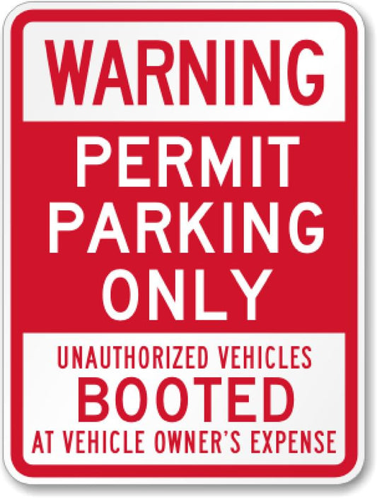 Aluminum Warning Parking Aluminum Weatherproof  Sign p00443