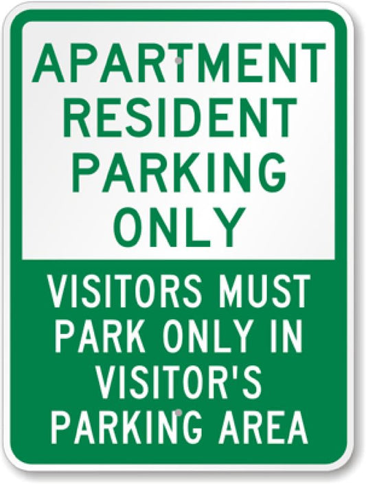 Apartment Resident Parking Aluminum Weatherproof  Sign p00468