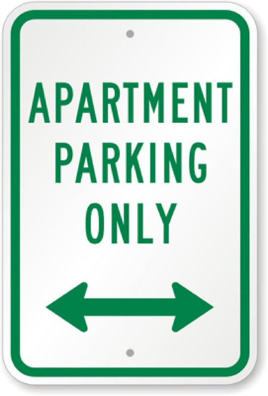 Apartment Parking Bidirectional Arrow Aluminum Weatherproof  Sign p00463