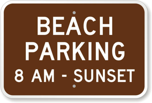 Beach Parking Aluminum Weatherproof  Sign p00565