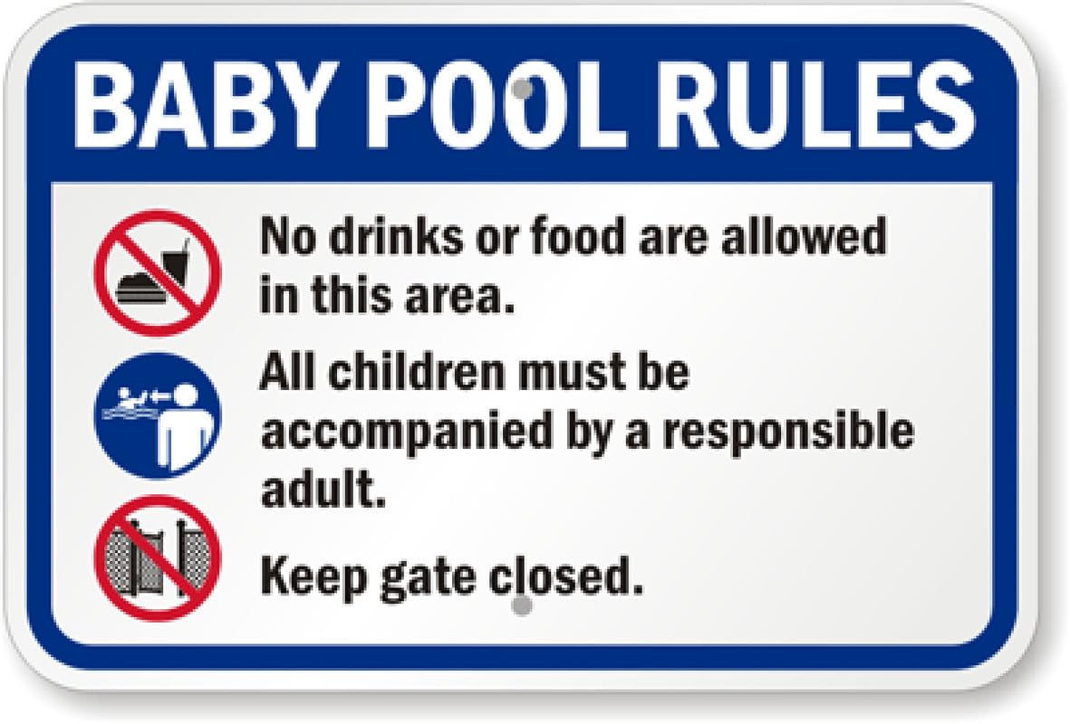 Baby Pool Rules Aluminum Weatherproof  Sign p00554