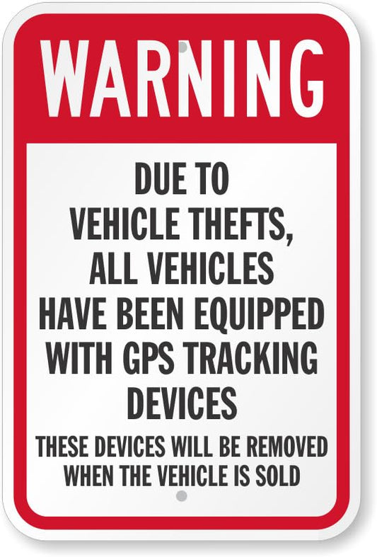 All Vehicles Equipped With Gps Tracking Warning Aluminum Weatherproof  Sign p00575