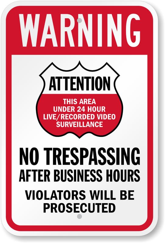 Area Under Surveillance Warning Aluminum Weatherproof  Sign p00673