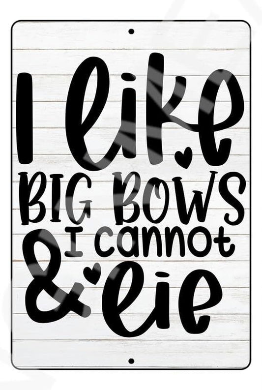 I Like Big Bows And I Cannot Lie Funny Baby"s Room Or Nursery Sign Weatherproof