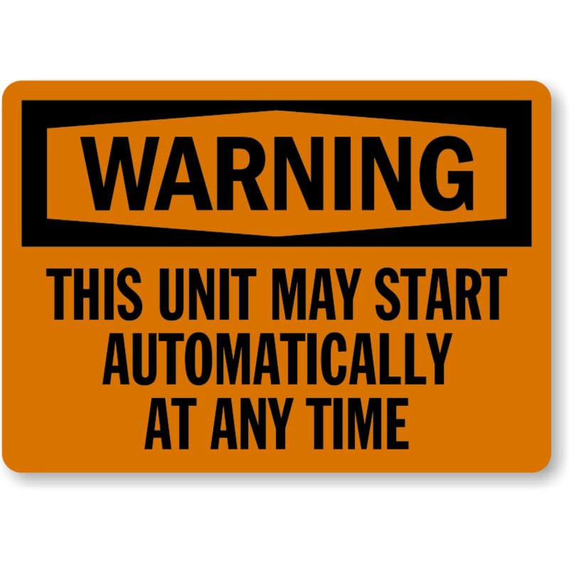 Automatic Unit Warning Aluminum Weatherproof Sign p1030