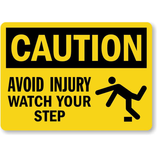 Avoid Injury Caution Aluminum Weatherproof Sign p1046