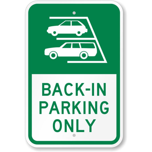 Back In Parking Only Aluminum Weatherproof Sign p1056