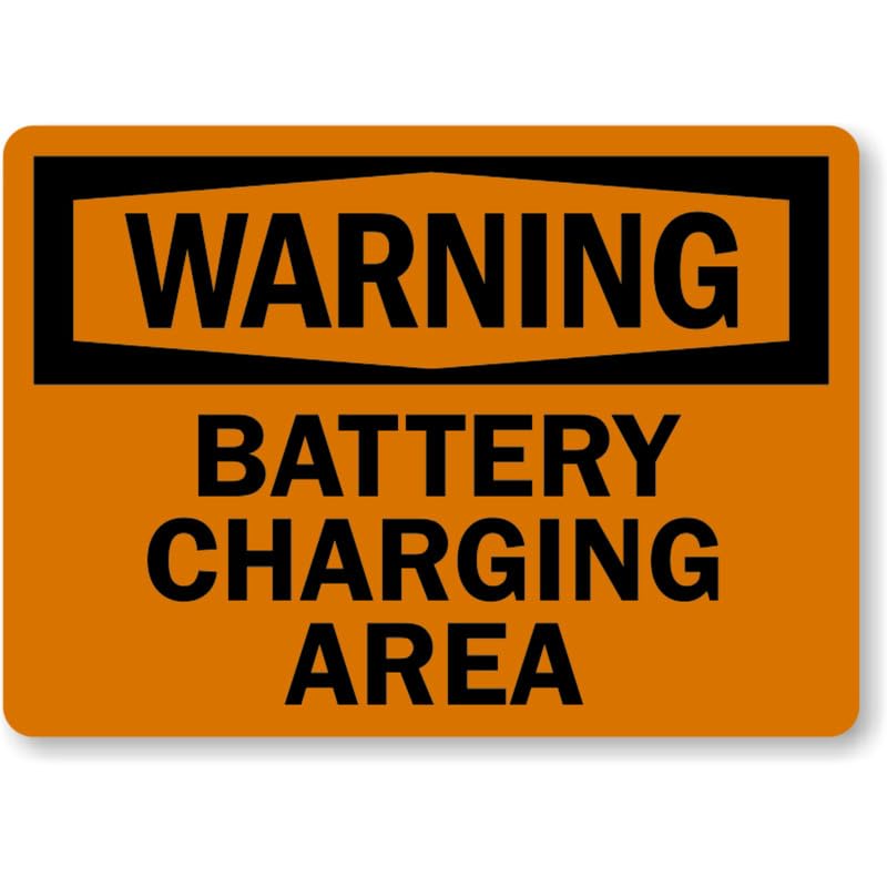 Battery Charging Area Warning Aluminum Weatherproof Sign p1100