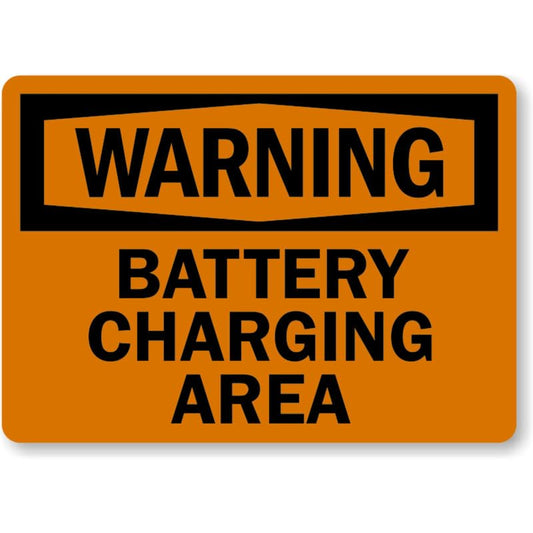 Battery Charging Area Warning Aluminum Weatherproof Sign p1100