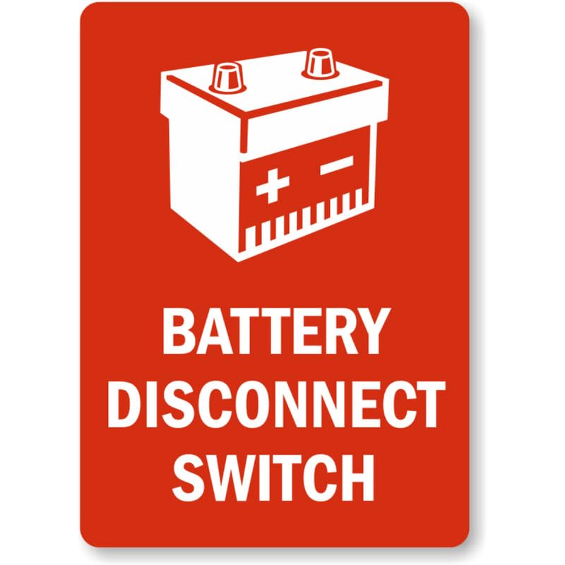 Battery Disconnect Switch Aluminum Weatherproof Sign p1120