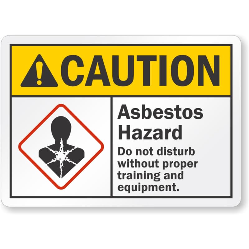 Asbestos Hazard Do Not Disturb Ansi Caution Aluminum Weatherproof Sign p743