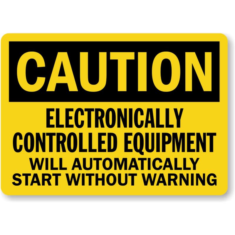 Automatic Equipment Caution Aluminum Weatherproof Sign p984