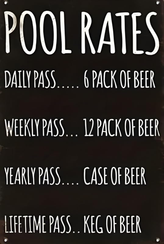 Pool Rates Beer Aluminum Weatherproof Sign p1307