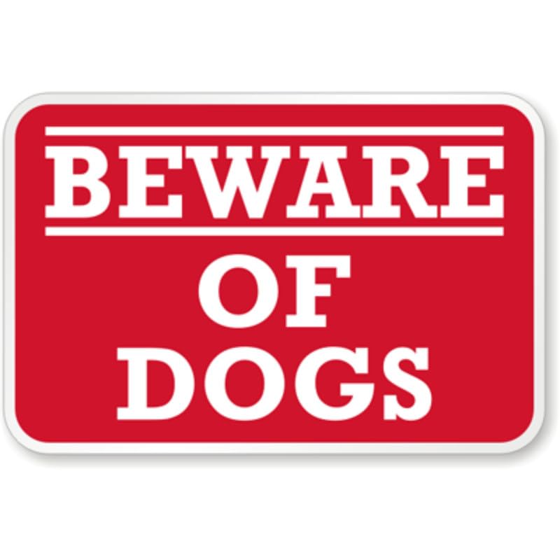 Beware Of Dog Warning Aluminum Weatherproof  Sign