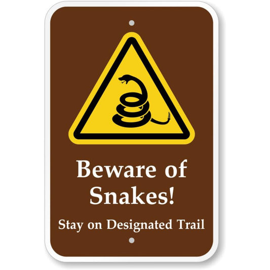 Beware Of Snakes Warning Aluminum Weatherproof  Sign