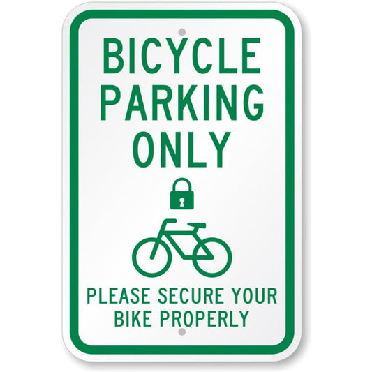 Bicycle Parking Secure Bike Aluminum Weatherproof  Sign