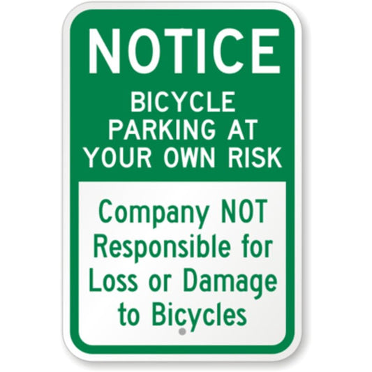 Bicycle Parking At Risk Aluminum Weatherproof  Sign