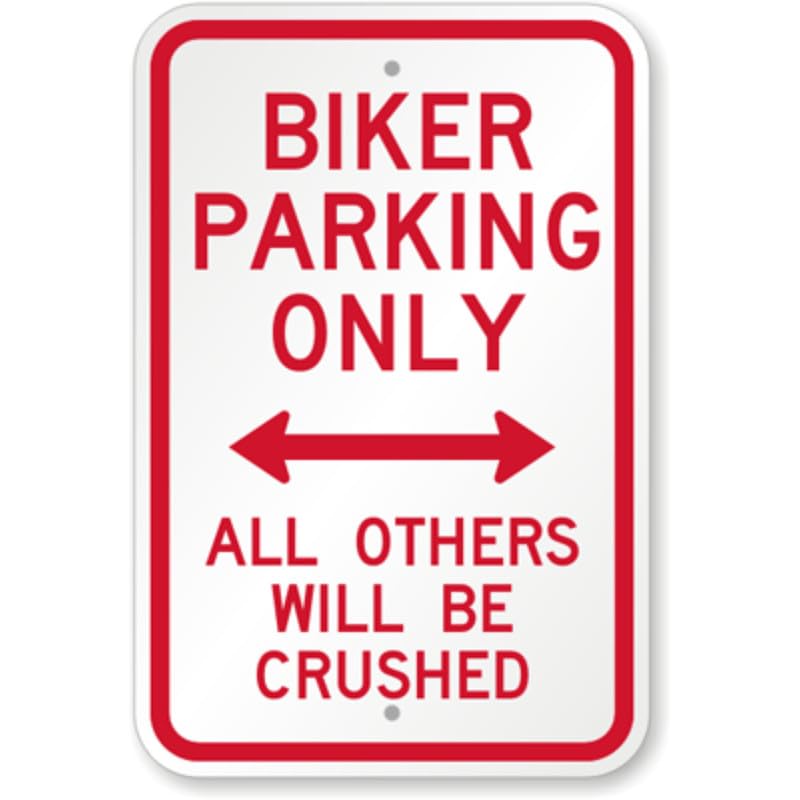 Biker Parking Only Aluminum Weatherproof  Sign