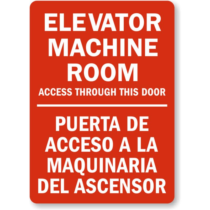 Bilingual Elevator Warning Aluminum Weatherproof  Sign