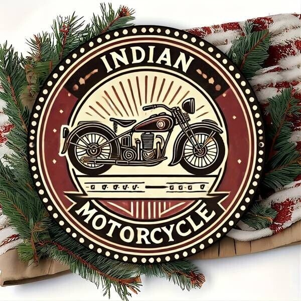 Indian Motorcycle Aluminum Round Weatherproof Sign Funny