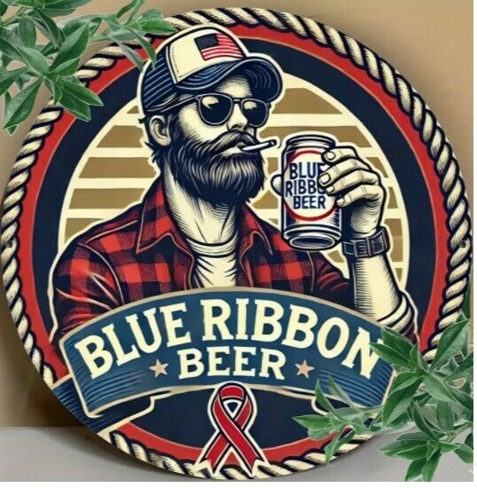 Pabst Blue Ribbon Beer Sign Aluminum Weatherproof Sign Funny