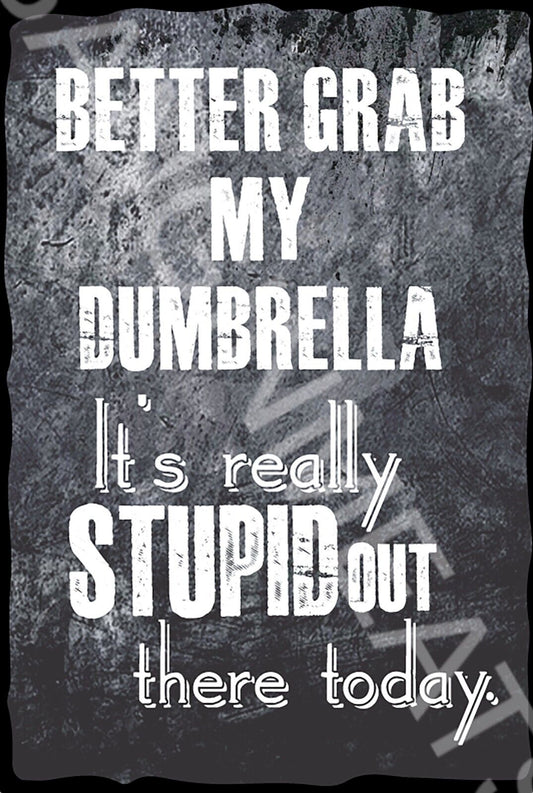 Better Grab My Dumbrella Funny Sign Weatherproof Aluminum