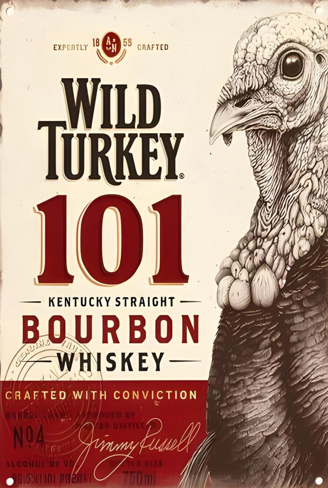 Wild Turkey Funny Sign Weatherproof Aluminum