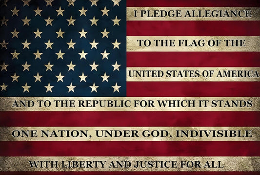 Weathered US Flag Sign Weatherproof Aluminum