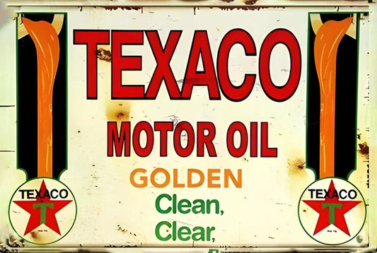 Texaco Motor Oil Funny Sign Weatherproof Aluminum