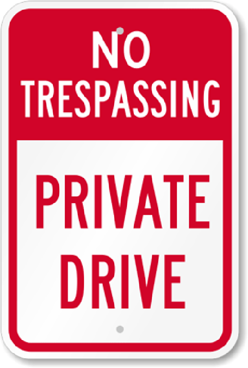 No Trespassing Private Drive Sign Weatherproof Aluminum 12”x18”