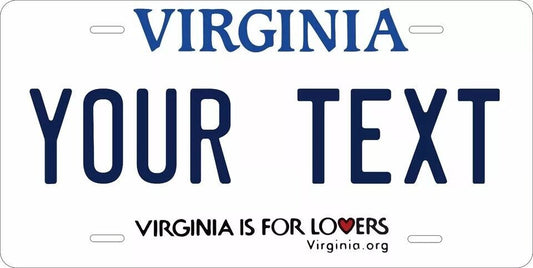 Virginia Lovers Custom State License Plate Personalized 12"x6" Size