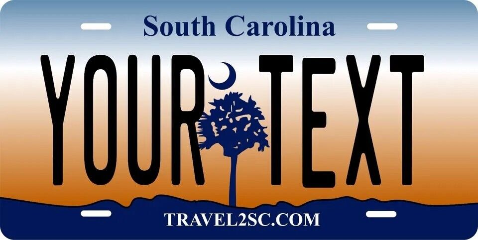 South Carolina Travel Custom State License Plate Personalized 12"x6" Size