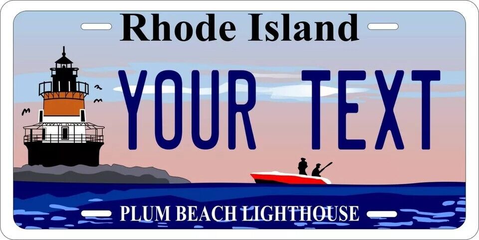 Rhode Island Plum Beach Custom State License Plate Personalized 12"x6" Size