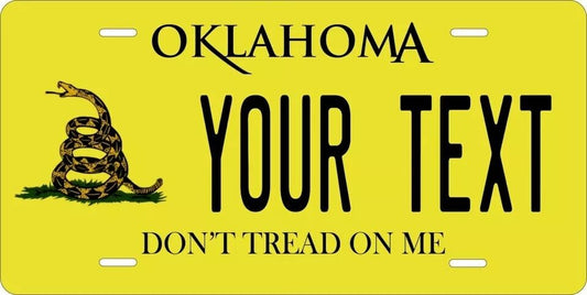 Oklahoma Don't Tread Custom State License Plate Personalized 12"x6" Size