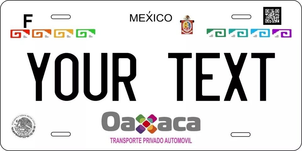 Oaxaca 2018 Custom State License Plate Personalized 12"x6" Size