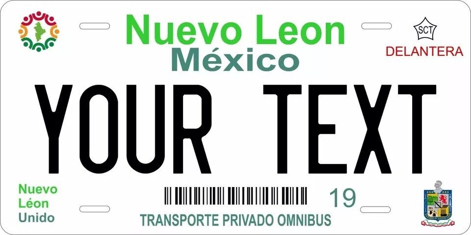 Nuevo Leon 2011 Custom State License Plate Personalized 12"x6" Size