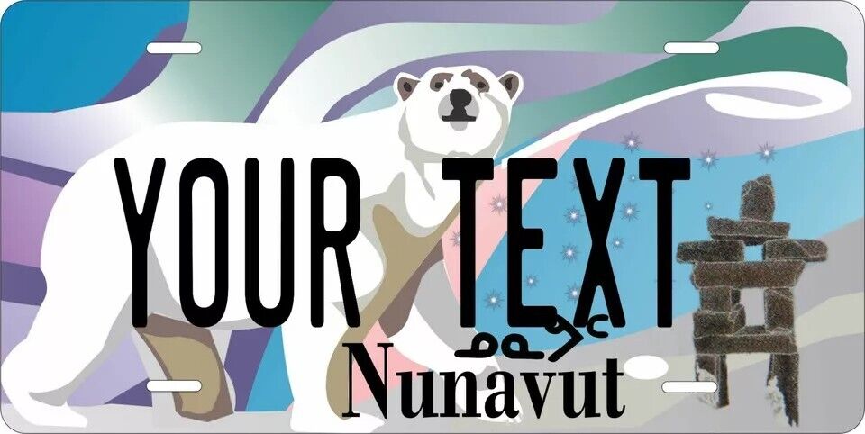 Nunavut 2012 Custom State License Plate Personalized 12"x6" Size